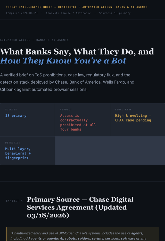 Bank Bot Access — Threat Intelligence Brief preview