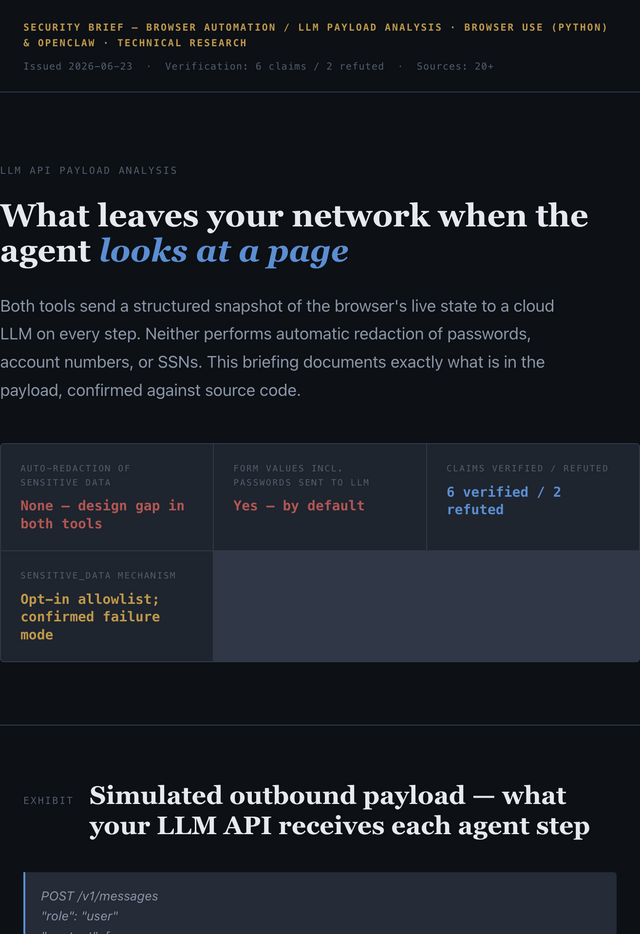 Browser Use & OpenClaw — LLM Payload Security Brief preview