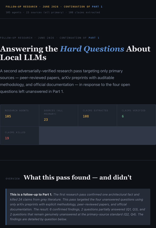 Local LLMs: Follow-Up Research — Answering the Hard Questions preview
