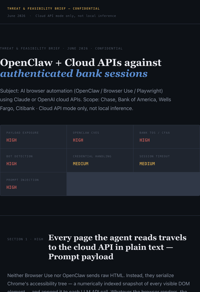 OpenClaw + Cloud API — Banking Automation Risk Assessment preview